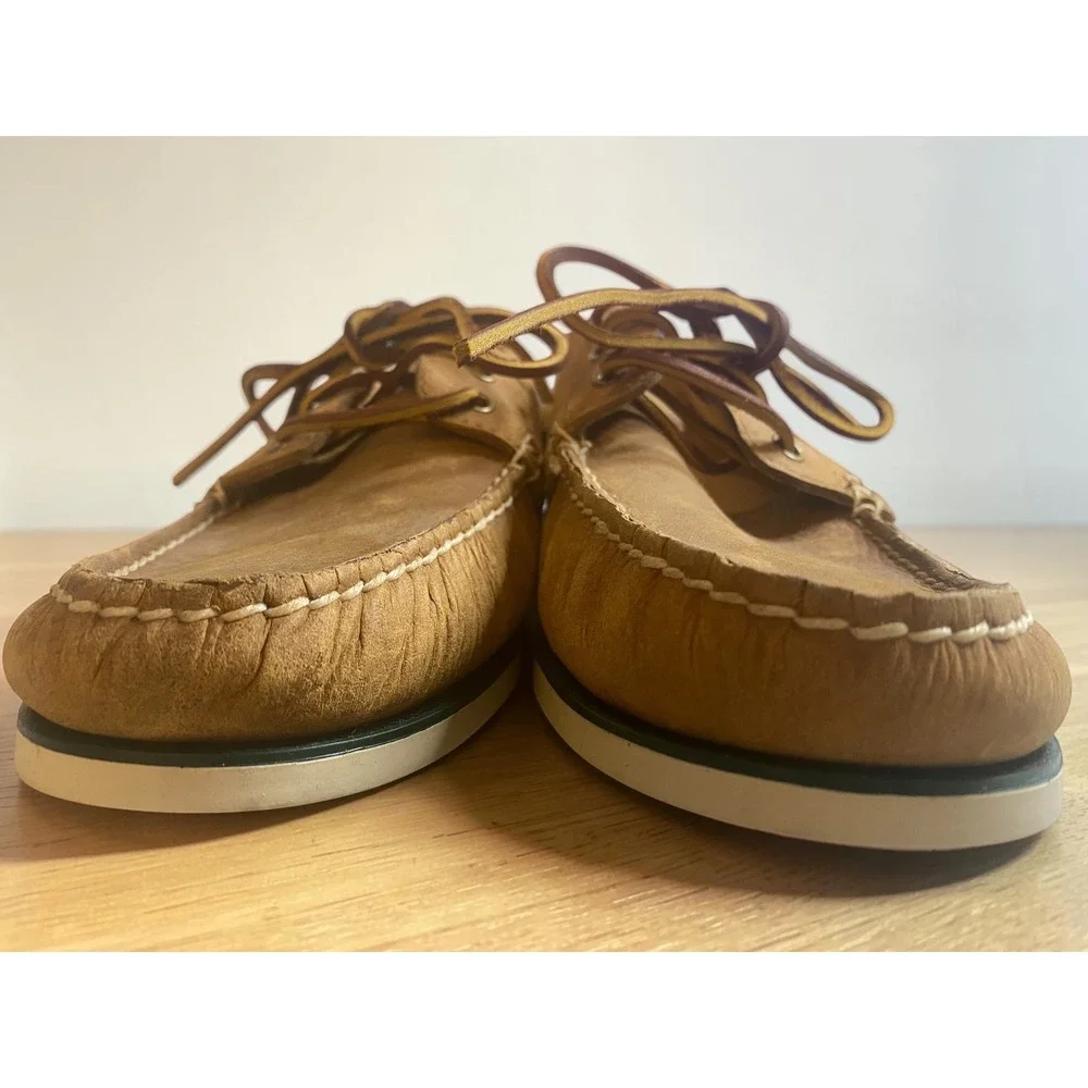 Polo Ralph Lauren Bienne Tan Leather Boat Shoes Men's 9.5D